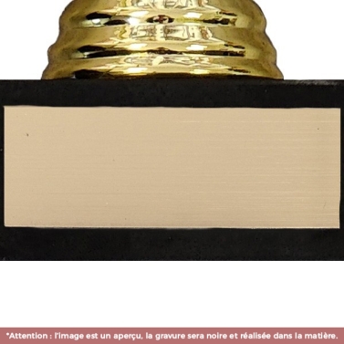 Trophée statuette dorée personnalisée avec votre logo