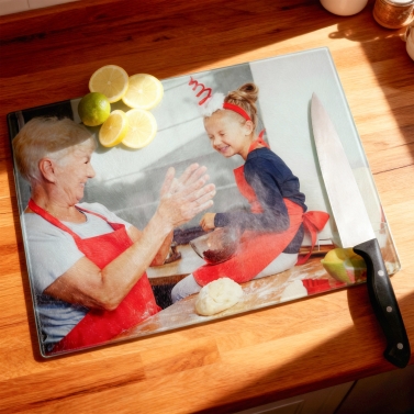 Planche à découper personnalisée en verre Photo