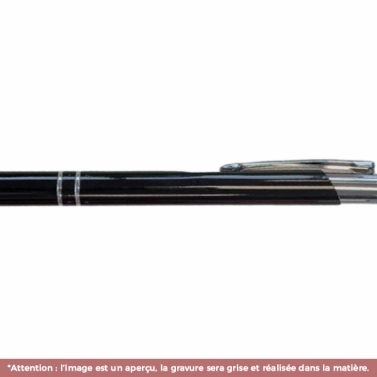 Stylo noir en acier inoxydable personnalisé avec votre logo