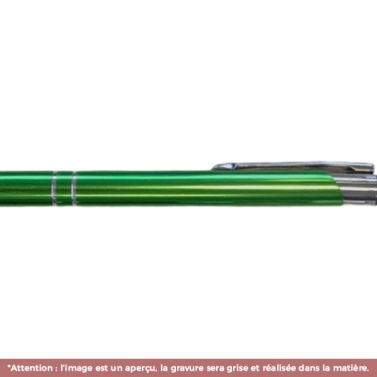Stylo vert en acier inoxydable personnalisé avec votre logo