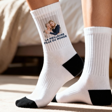 Chaussettes personnalisées Photo et texte