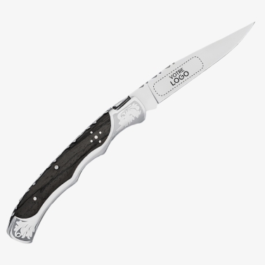 Couteau laguiole personnalisé baroque noir gravé avec votre logo