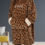 Couverture à capuche léopard personnalisée