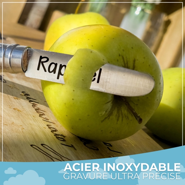 Couteau gravé personnalisé Opinel n°7 Enfant - Modèle Prénom