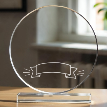 Trophée en verre personnalisable - Grand modèle - Texte