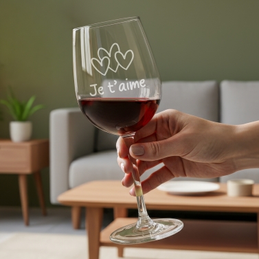 Verre à vin "Saint-Valentin" à personnaliser