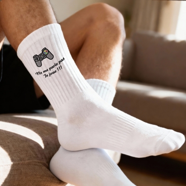 Chaussettes personnalisées texte et icone