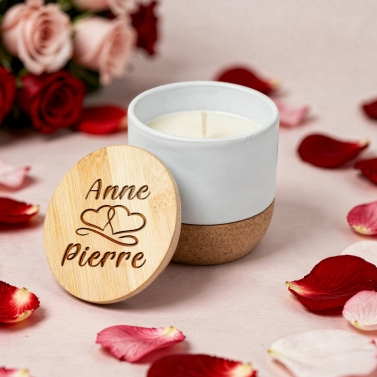 Grande Bougie modèle Saint Valentin personnalisée
