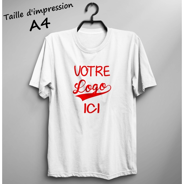 T-shirt homme blanc à personnaliser en A4