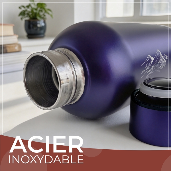 Gourde isotherme personnalisable bleue