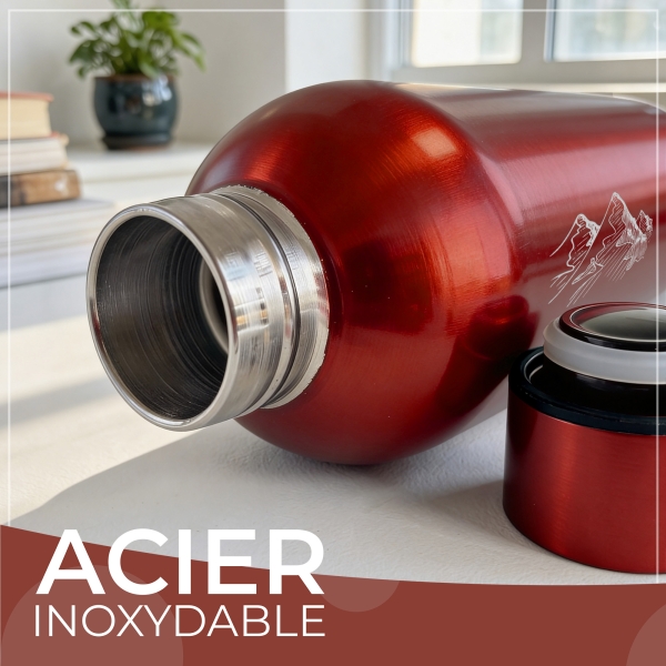 Gourde isotherme personnalisable rouge