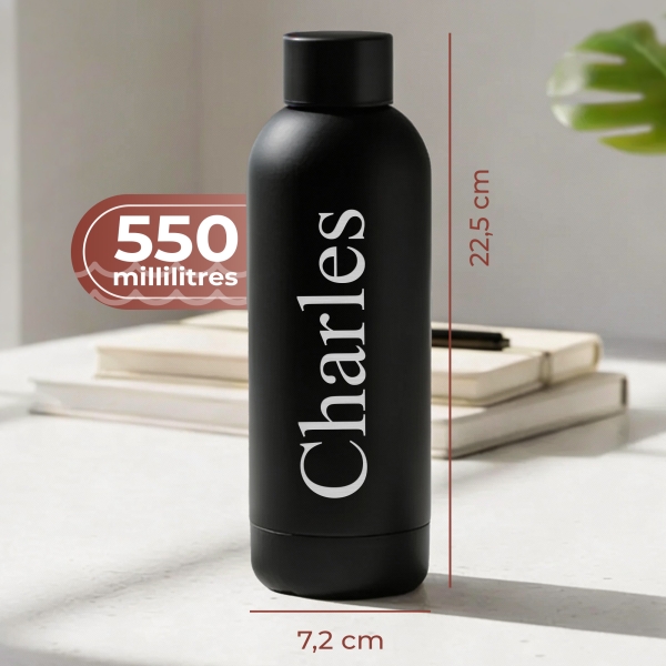 Gourde isotherme personnalisable noir