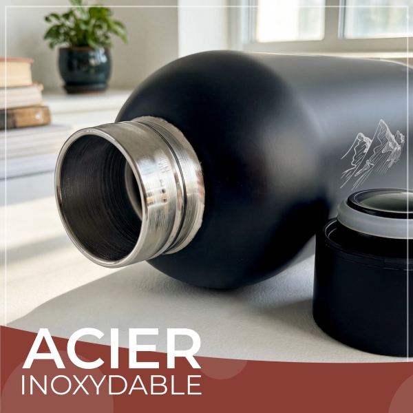 Gourde isotherme personnalisable noir