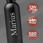 Gourde isotherme personnalisable noir