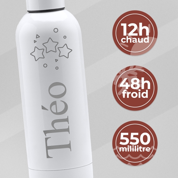 Gourde isotherme personnalisable blanc