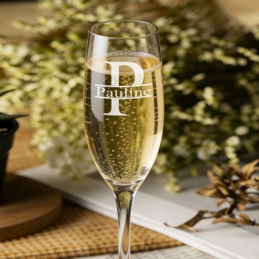 Verre personnalisé avec prénom champagne - "Majuscule"