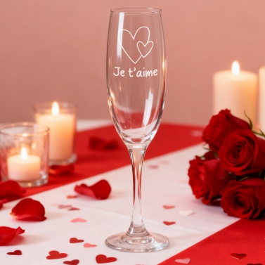 Flûtes à Champagne gravées "Coeur"