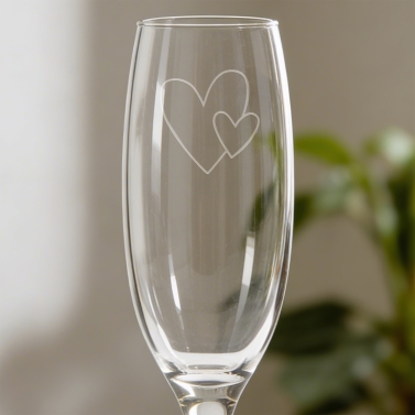 Flûtes à Champagne gravées "Coeur"
