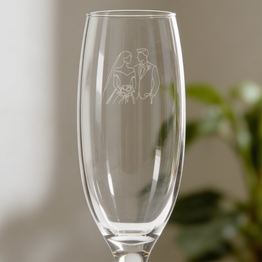 Verre personnalisé avec prénom Champagne - "Mariage"