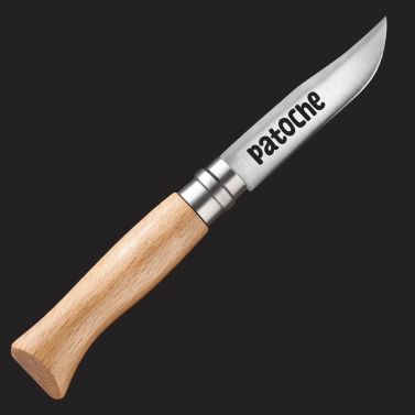 Couteau gravé personnalisé Opinel n°8 inox - Style n°5