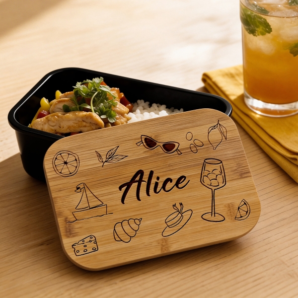 Lunchbox gravée avec votre texte - Modèle Dolce Vita