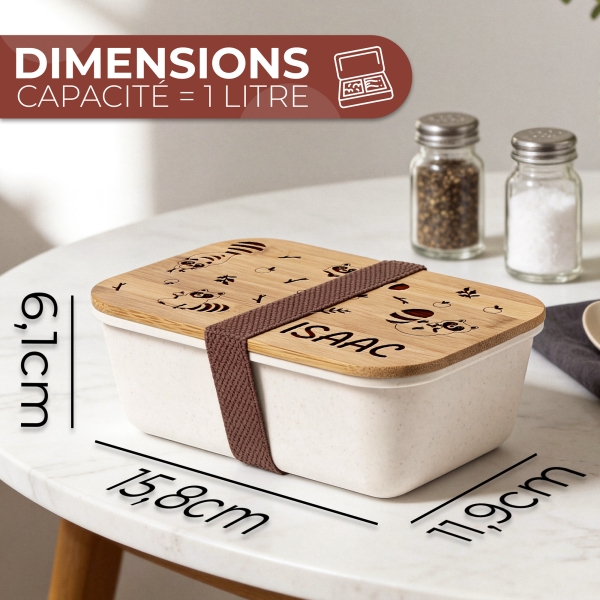 Lunchbox gravée avec votre texte - Modèle Enfant Garçon