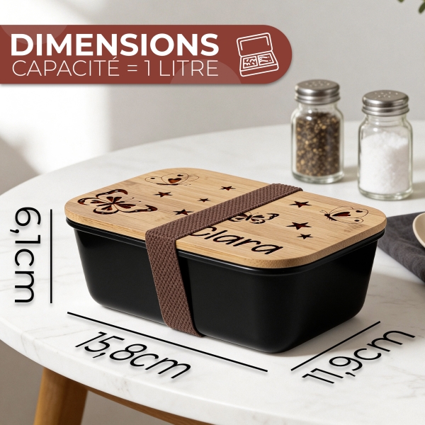 Lunchbox gravée avec votre texte - Modèle Enfant Fille