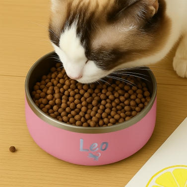 Petite Gamelle personnalisée - Modèle gravée - rose - KDO MAGIC - animaux de compagnie