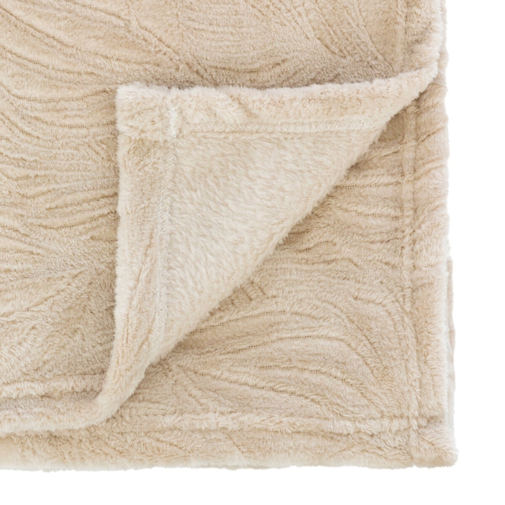 Plaid microfibre Beige personnalisé