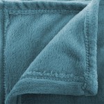 Plaid microfibre Bleu Orage 125x150 brodé