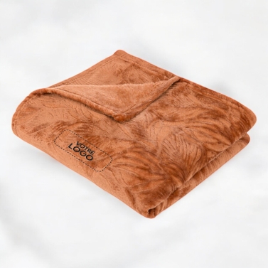Plaid microfibre Terracotta 125x150 personnalisé avec votre logo