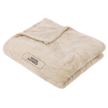 Plaid microfibre Beige 125x150 personnalisé avec votre logo