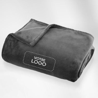 Plaid microfibre Anthracite 125x150 personnalisé avec votre logo