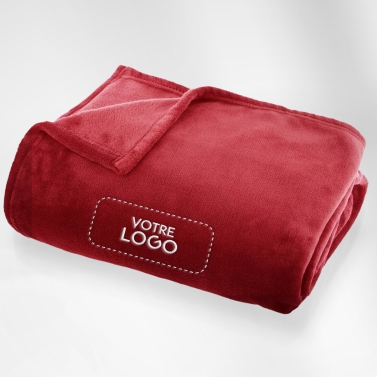 Plaid microfibre Rouge 125x150 personnalisé avec votre logo