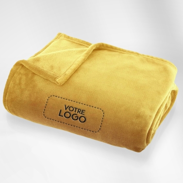 Plaid microfibre Ocre 125x150 personnalisé avec votre logo