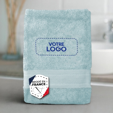 Serviette Bleu Arctic luxe personnalisée avec votre logo - 550gr/m²
