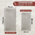 Serviette de bain taupe personnalisée - 450gr/m²