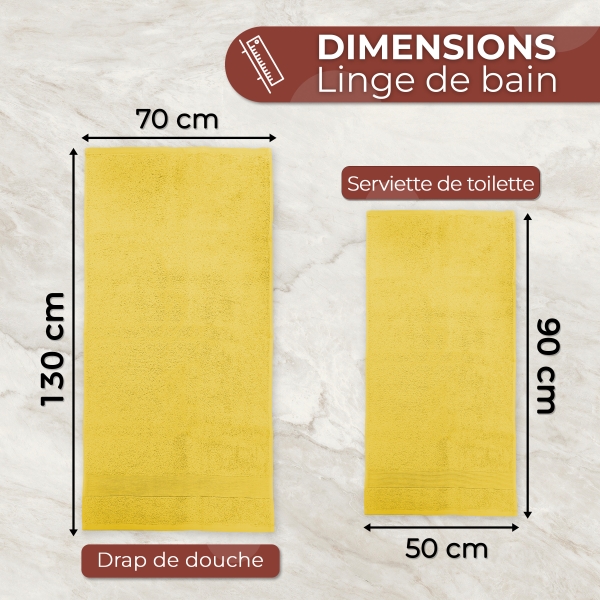 Serviette de bain jaune personnalisée - 450gr/m²