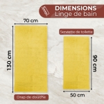 Serviette de bain jaune personnalisée - 450gr/m²