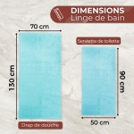 Serviette de bain bleu ciel personnalisée - 450gr/m²