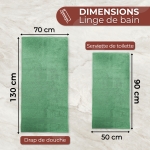 Serviette de bain vert d'eau personnalisée - 450gr/m²