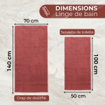 Serviette de bain marsala personnalisée avec votre logo - 450gr/m²