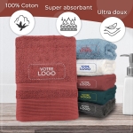 Serviette de bain marsala personnalisée avec votre logo - 450gr/m²