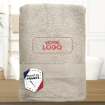 Serviette de bain taupe personnalisée avec votre logo - 450gr/m²