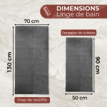Serviette de bain Gris Foncé personnalisée avec votre logo - 450gr/m²