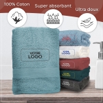 Serviette de bain Bleu Orage personnalisée avec votre logo - 450gr/m²