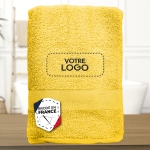 Serviette de bain jaune personnalisée avec votre logo - 450gr/m²