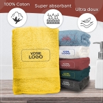 Serviette de bain jaune personnalisée avec votre logo - 450gr/m²