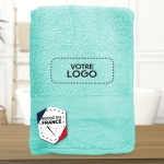 Serviette de bain bleu ciel personnalisée avec votre logo - 450gr/m²