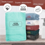 Serviette de bain bleu ciel personnalisée avec votre logo - 450gr/m²